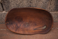 Walnut Bowl with Alabaster Inlay